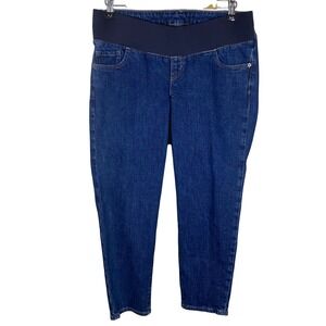Old Navy Maternity Jeans OG Straight Front Low Panel Dark Wash Size 6 Short